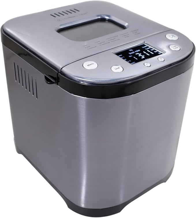 Culinary chef Bread Maker Machine with Nonstick Bowl, Bread Hook, Measuring Cup & Spoon. 15-in-1, Gluten-Free Bread, Cake& Yogurt, 3 Crust Colour options and more. 3 Loaf Sizes. 2LB XL-BLACK