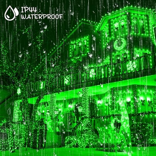 164Ft 500 LED Green Halloween Lights, Waterproof 8 Twinkle with Memory Functions Green String Lights for Indoor Outdoor Tree Garden Halloween Decoration
