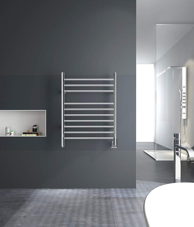 HEATGENE Towel Warmer Wall-Mounted Hardwired Heated Towel Rack Hot Towel Bar Mirror Polish