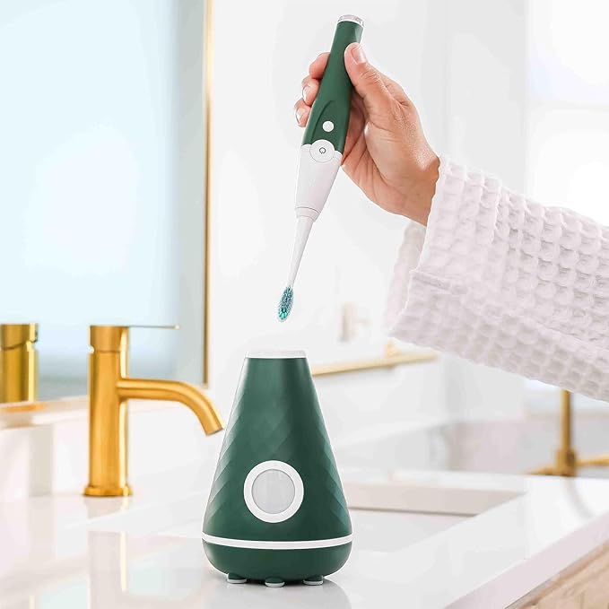 Tao Clean UV Sanitizing Sonic Toothbrush and Cleaning Station, Electric Toothbrush, Dual Speed Setting, Evergreen