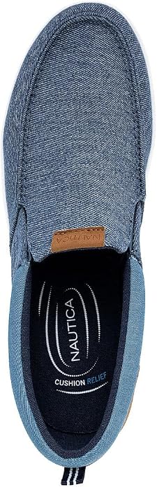 Nautica Men's Slip-On Loafers Casual Moc Toe Sneakers Boat Shoes Slipper for Men – Lightweight & Comfortable - Derwin