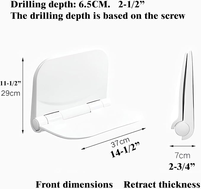 Folding Stool is Made of Beech Wood and can Withstand 400 pounds. The Surface is Coated with Walnut Paint and Polished. Used for Changing Shoes, Showering, Folding Bedside Table (Waterproof PU)