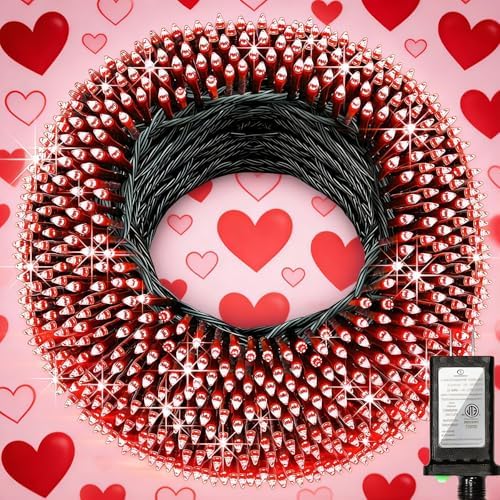 WUXYIYANG 340 LED 90FT Red Valentine Lights, 12 Pro Modes and Timer Memory