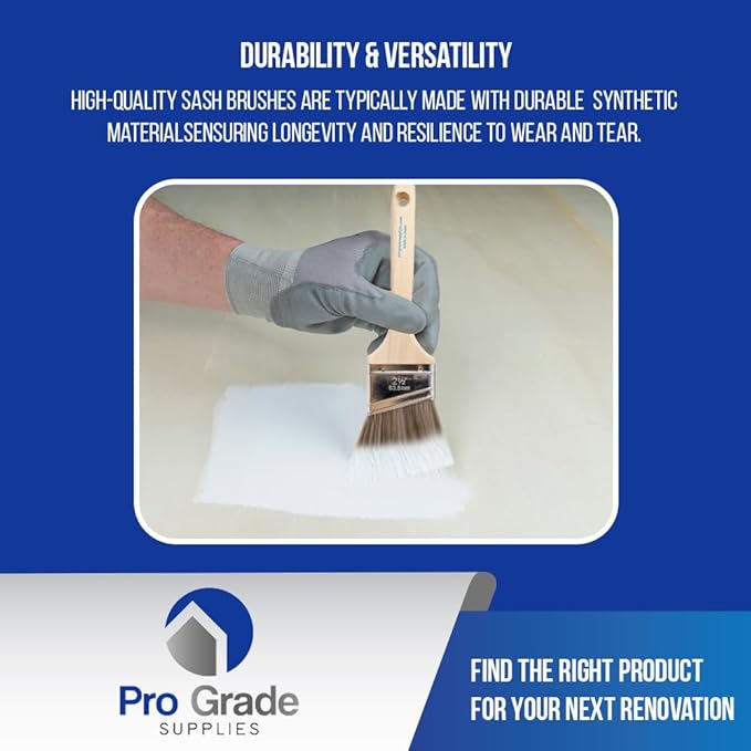 Pro Grade - Paint Brushes - 12Ea 2.5" Angle Brushes