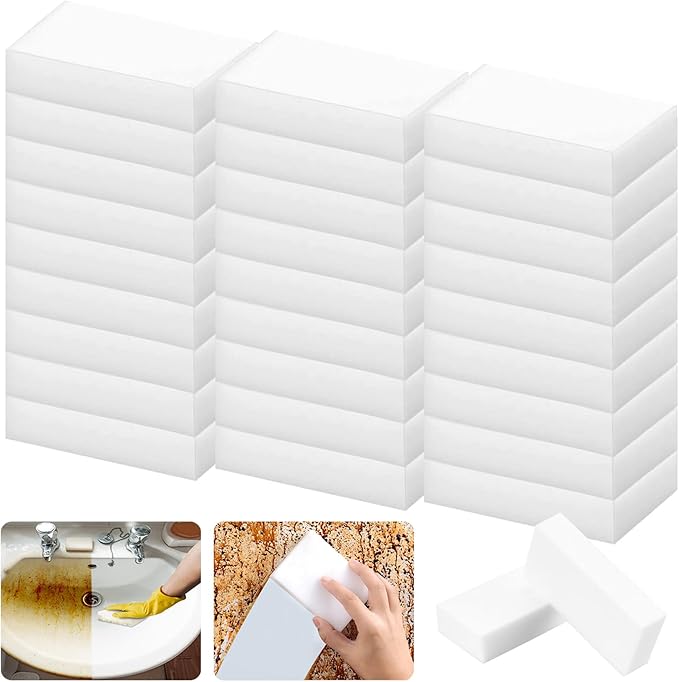 50+100Pack Magic Sponge Eraser, Melamine Sponge Foam Bulk Sponge Sheets Cleaning Pads, Multi-Functional Household Cleaning Sponges for Dish