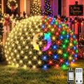 360 LED Net Lights Dual Color Changing, 21ft x 5ft Christmas Net Lights Outdoor Green Wire 11 Modes, Waterproof Connectable Mesh Lights for Bushes Garden Holiday Party (Warm White & Multicolor)