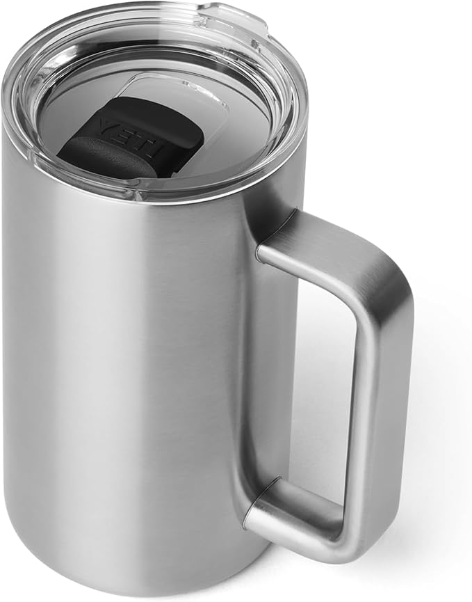 YETI Rambler 24 oz Ceramic Lined Stackable Mug 2.0, Vacuum Insulated, Stainless Steel with MagSlider Lid, Stainless