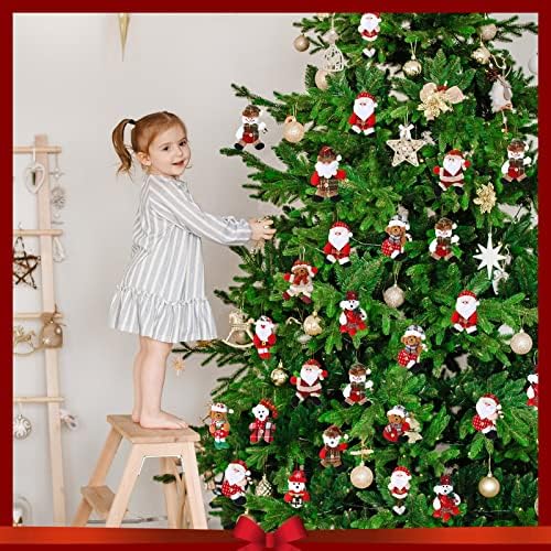 Jerify 48 Pcs Christmas Tree Plush Ornaments Xmas Hanging Decorations, Cute