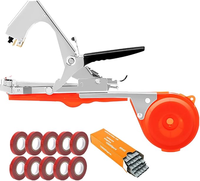 Plant Tying Machine Plant Tying Machine with Green Tape Plant Tying Tool Garden Tape Gun Plant Tying Machine Tool Grape Tying Machine Tomato Tying Machine Cucumber Tying Gun Tying Device