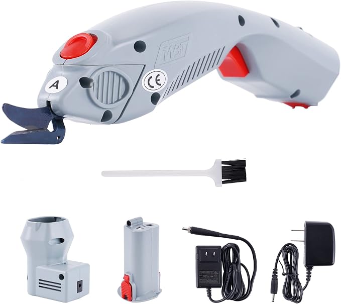 MXBAOHENG Wbt-1 Electric Scissors Cordless & Corded Use | Rechargeable Cardboard Cutter with A Blade, for Cutting Fabric/Leather/Carpet/Rubber