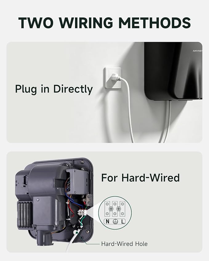 anydry IronStorm Electric Hand Dryers for Bathrooms Commercial HEPA Filter High-Speed Matte Black Stainless Steel Cover AC 100–130 V~