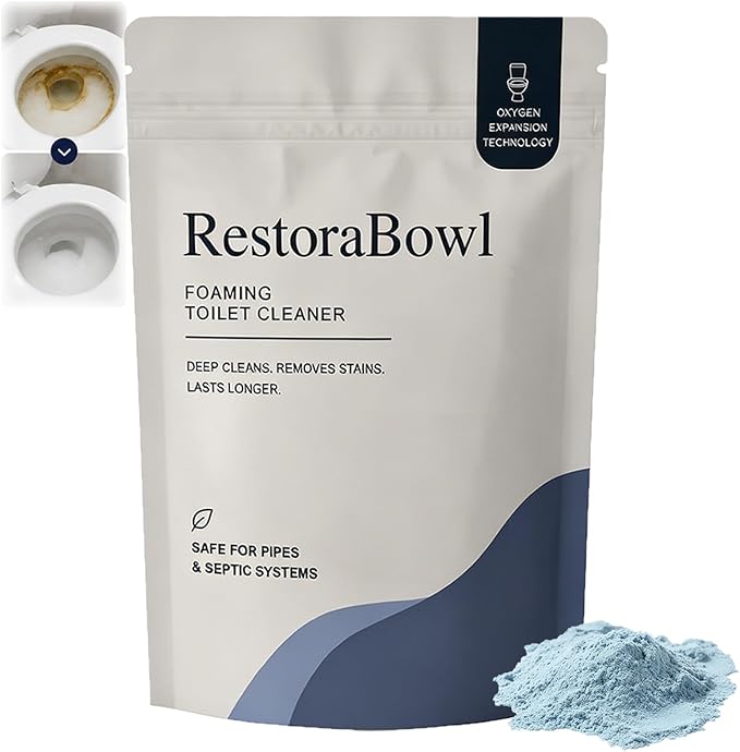 Restorabowl Toilet Cleaner, Restorabowl Toilet Bowl Cleaner, 2026 New Professional Foaming Cleaning Powder - Fast Dissolving Daily Toilet Cleaner with Fresh Scent for Daily Freshness, Easy Flush (1Pc)