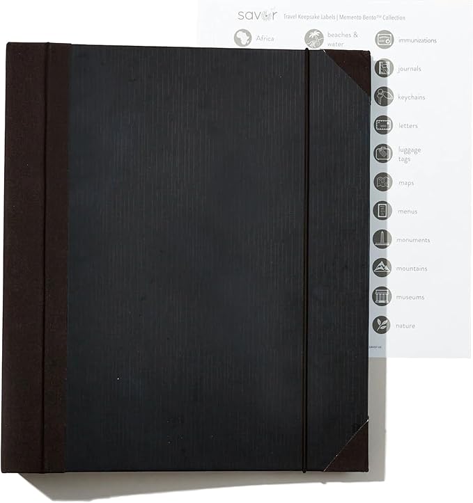 The Folio® Important Document Organizer by Savor | Binder with Guided Labels, Acid-Free File Folder Organizer with 10 Pockets, Document Holder for Home Records, Legal and Medical Papers (Black)