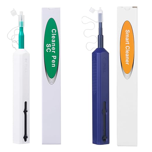 2PC Fiber Cleaner Pen for 1.25mm & 2.5mm SC/FC/ST/LC/MU Connectors, Over 800 Cleans, Fiber End Face & Optical Connector Cleaner