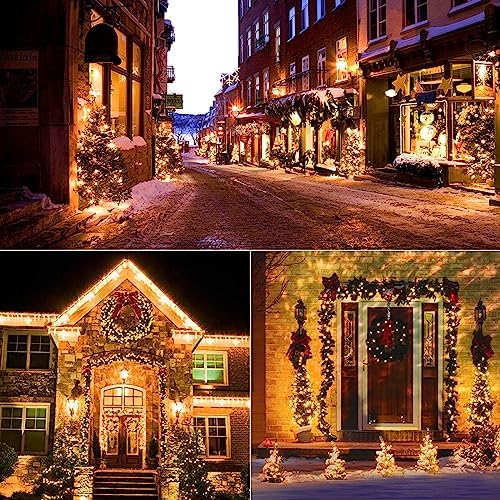 BrizLabs Clear Christmas Lights Outdoor 300 Count Incandescent Light String