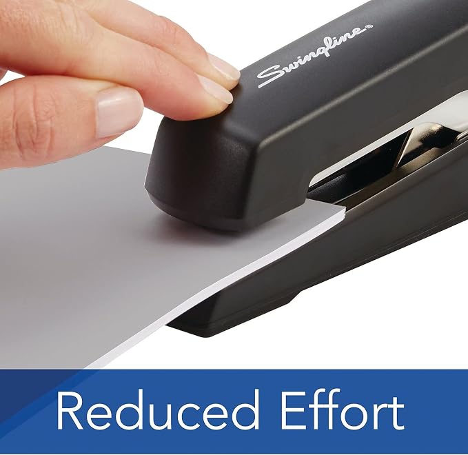 Swingline Stapler, Omnipress 60 Stapler, Press Anywhere for Easier Use, 60 Sheet Capacity, Black/Gray (5000590A)