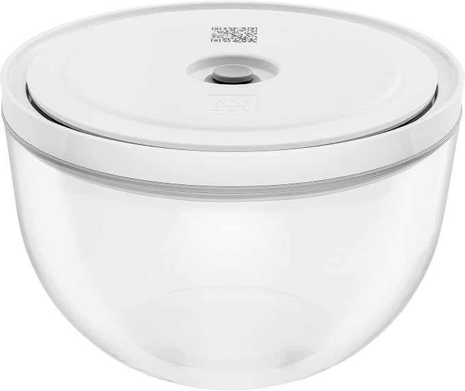 ZWILLING Fresh & Save BOWLS Vacuum Glass Bowl, Medium, Airtight Food Storage Container for Meal Prep, Leftovers and Mixing, BPA-Free, Dishwasher Safe