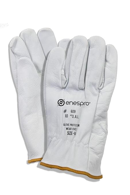 Enespro DWH10L10 Leather Protectors, 10", Size 10 Gloves, White
