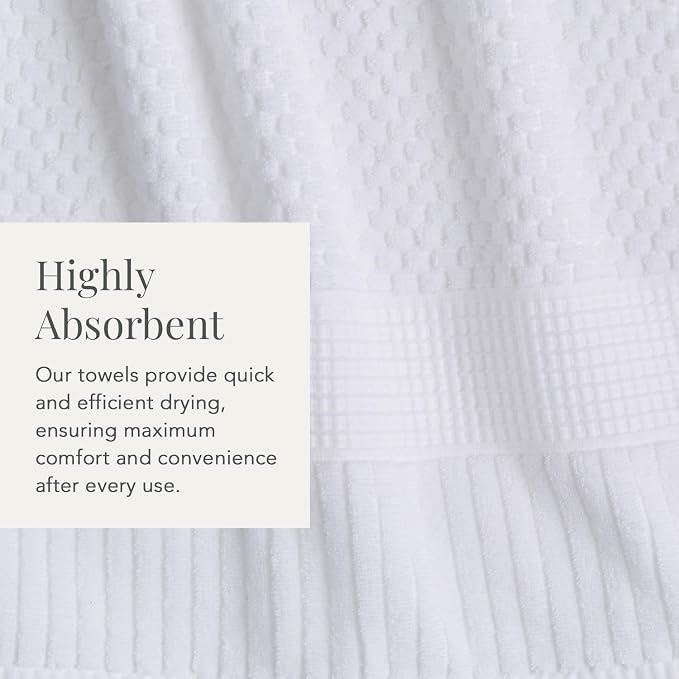 NY Loft 100% Cotton 2-Pack Oversized Bath Towel Set | White | Quick-Dry | Two Oversized 35" x 70" Bath Towels / Bath Sheets | Super Absorbent | Designer-Styled Texture