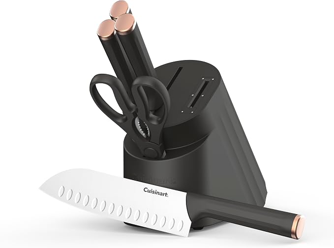 Artisan Elite Stainless Steel Cutlery 6 Piece Knife Block Set, Black