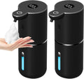 OHIFAST 2 Pack Automatic Foaming Soap Dispenser Touchless, USB Rechargeable Smart Hand Soap Dispenser, 6-Level Adjustable, 12.8oz/380mL, Compatible with Thick Thin Dish Soap for Bathroom Kitchen-Black
