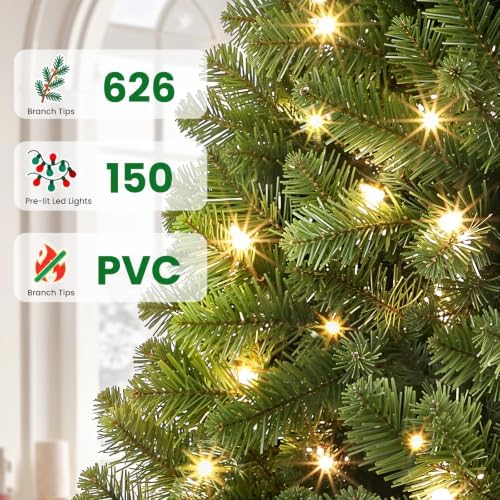 SHareconn 5ft Prelit Artificial Classic Spruce Christmas Tree