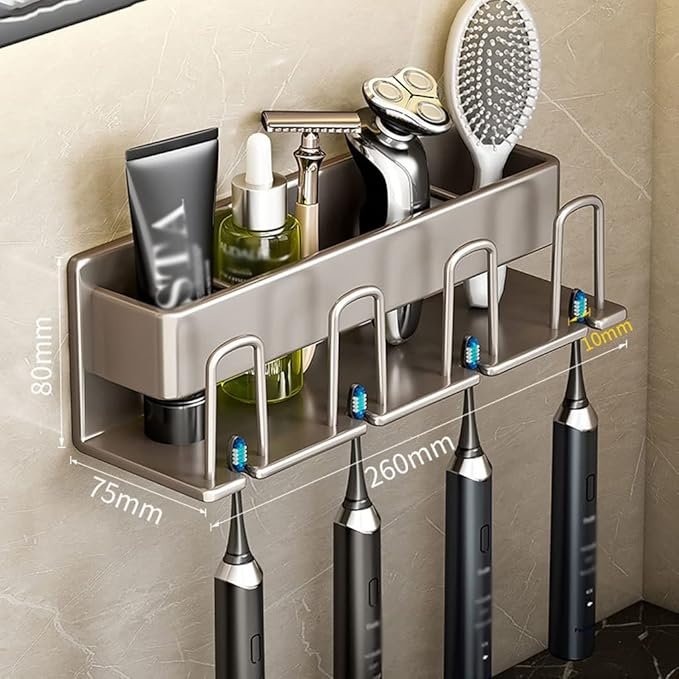 Toothbrush Rack Wall Mounted Toothpaste Rack for Razor Rack Storage Rack Hanging Toothbrush Storage Rack Bathroom Accessories Rack Bathroom Toothbrush Holder(Large)