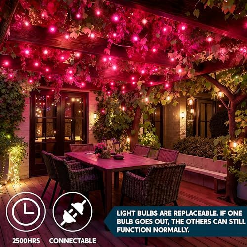 Joiedomi Christmas String Lights Indoor,200(2×100) Mini Pink Light,42.8 FT Lighting Decor for Dorm Classroom Bedroom Holiday Wedding Party Garland Birthday Festival,White Wire