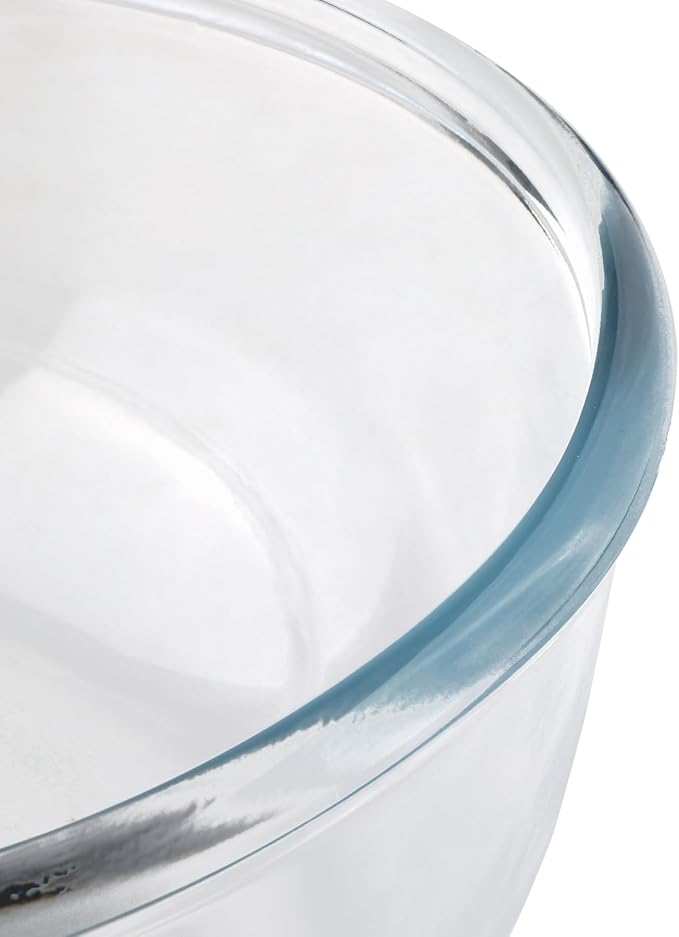 Extra Large Glass Mixing Bowl - 6 Quart Clear High Borosilicate Glass Salad Bowls - Glasses Bowl for Sourdough, Baking, Bread Making, Kitchen