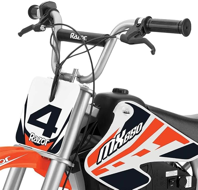 Razor MX650 and MX500 Dirt Rocket Ride On Electric Rechargeable High Torque Motorcross Motorcycle Bike for Teens and Adults, Orange/Red (2 Pack)