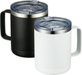MEWAY 12oz Coffee Mug With Handle 2 Pack Bulk,Stainless Steel Insulated Travel Tumblers With Sliding Lid,Double Wall Vacuum Camping Cup for Hot & Cold Drinks Tea (Mix,Set of 2)