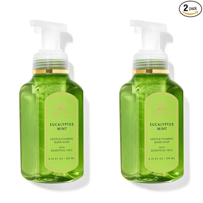 Bath and Body Works Eucalyptus Mint, Gentle Foaming Hand Soap, 8.75 Ounce (2-Pack)