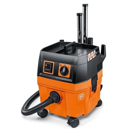 Fein Turbo I HEPA Pro Set Wet/Dry Dust Extractor - 5.8-Gallon Capacity, 151 CFM Suction, Anti-Static System, Quiet 66 dB Operation, Includes HEPA Filter and Accessories - 92037060990