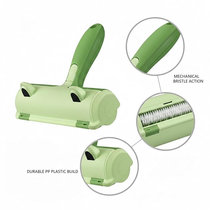 Reusable Pet Hair Remover Brush for Furniture, Carpets & Car Seats - Mechanical Lint Removal Tool with Durable PP Handle