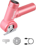 Fanttik C8 Nano Easyswap Electric Scissors with LED Display, Type-C Rechargeable Cordless Cardboard Cutter with 2 Blades, EasySwap Blade Change, LED Light, for Thin Cardboard Box Carpet Leather, Pink