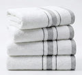 Bath Towels Set for Bathroom – Luxury 6-Piece Cotton Towels, Soft Absorbent & Quick Dry, 600 GSM Bath Towels for Bathroom, Hotel Spa Quality (White/Grey, 4-Hand Towel Set)