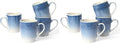 famiware Coffee Mugs Set, 13 oz Mug Set of 4, Stoneware Cups for Latte, Hot Tea, Mocha, Cocoa, Cappuccino, Microwave and Dishwasher Safe, Glacier Series, Azure Blue (Pack of 2)