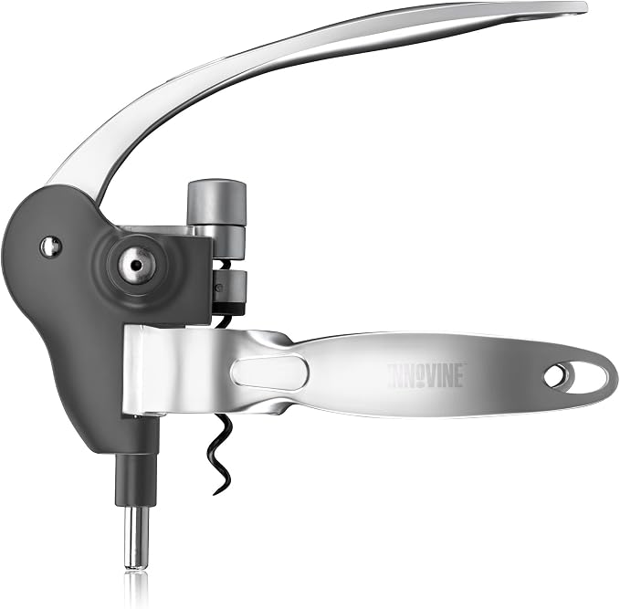 Innovine Horizontal Lever Corkscrew Wine Opener with Ergonomic Handle, Modern Design, Durable Die-Cast Zinc Construction for Home Bar, Kitchen, Outdoor Party, Housewarming Gifts, Travel, Set of 1