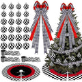 Sosation 29 Pcs Black White Checkered Christmas Tree Decor Complete Set