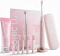 Sonic Lux™ Pink Electric Toothbrush for Adults – Luxury Rechargeable Sonic Electric Toothbrush with Travel Case with GlowGuard Nano-Hydroxyapatite Whitening Toothpaste & 6 Brush Heads