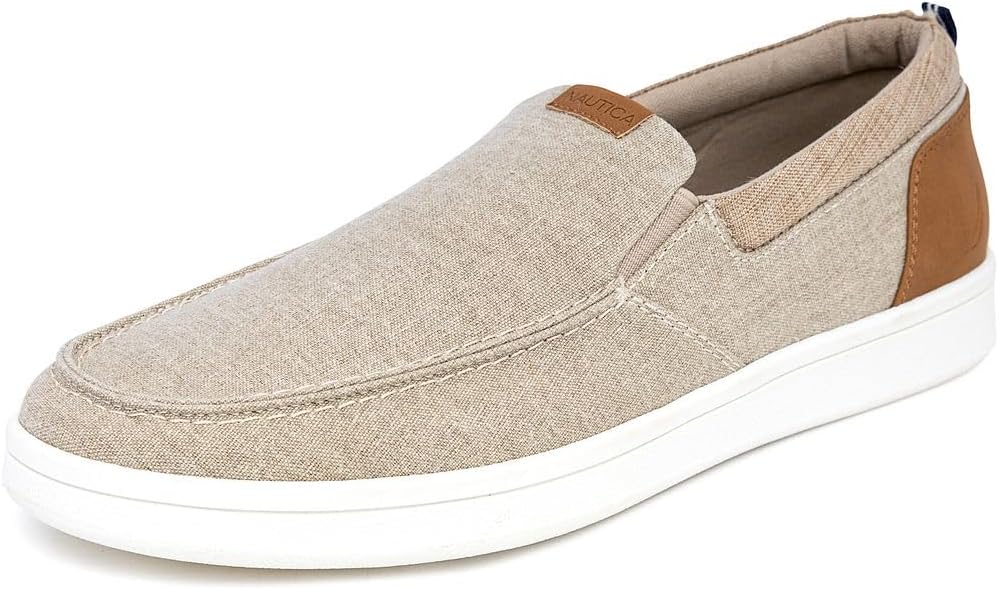 Nautica Men's Slip-On Loafers Casual Moc Toe Sneakers Boat Shoes Slipper for Men – Lightweight & Comfortable - Derwin