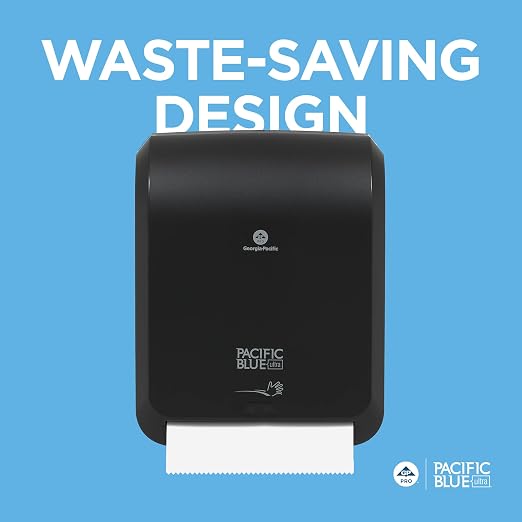 Pacific Blue Ultra 8" High-Capacity Automated Touchless Paper Towel Dispenser by GP PRO (Georgia-Pacific); Black; 59590; 12.9" W x 9" D x 16" H; 1 Dispenser