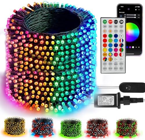 TW SHINE Smart Color Changing Christmas Lights Outdoor, 328FT 1000 LED RGB Halloween String Lights with Remote & App Control & Timer Waterproof for Indoor Holiday Xmas Tree Wedding Decorations