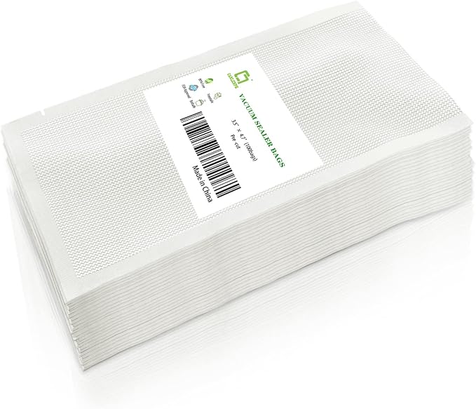CANLENPK 3.5x4.7 Inch/9x12cm Vacuum Food Seal Bags,Small Food Vacuum Storage Sealer Bag,Seal Meal Snack Fruit Nut Tea Cookie Bean,Boil Steam Heat Freezer Sous Vide Grocery Sealable Bag (100PCS)