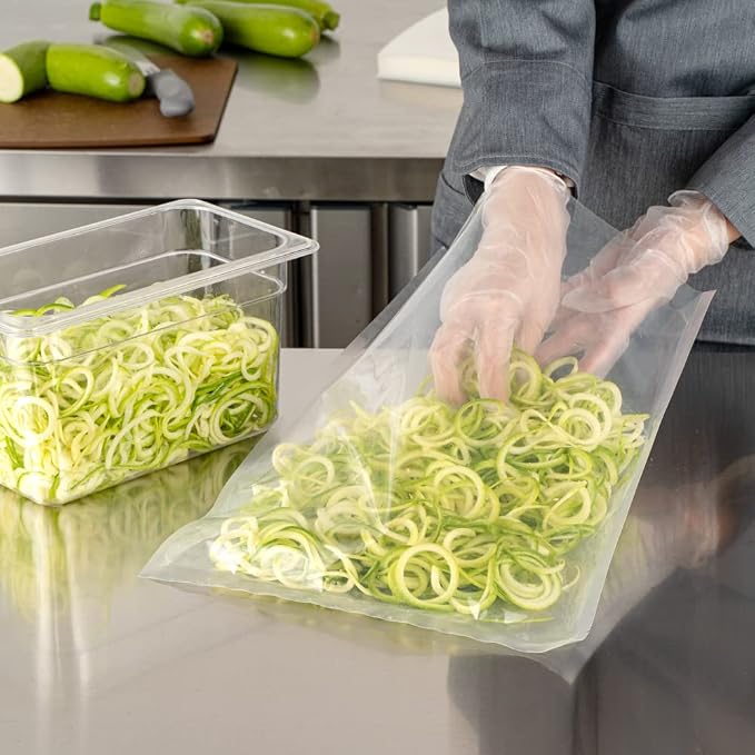 Restaurantware-Fresh Hero 16 x 12 Inch Vacuum Sealer Bags, 1000 Food Storage Bags - 4 mil Thick, Microwavable, Clear Plastic Sous Vide Bags, Freezable, For Storing Food Or Sous Vide Cooking