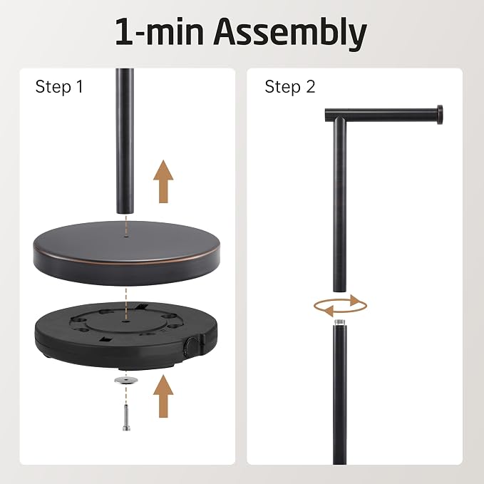 KES Oil Rubbed Bronze Toilet Paper Holder Stand | Weighted Base, Freestanding Toilet Roll Holder, Bathroom Floor Use, T304 Stainless Steel, BPH283S1-ORB