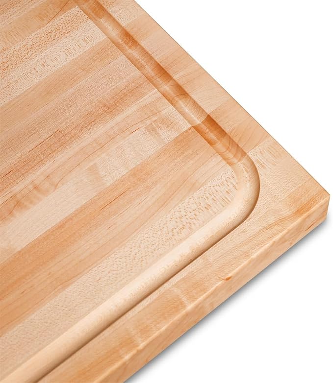 Hard Maple Wood Cutting Board for Kitchen, USA Grown Hardwood, 16 x 12, with Invisible Inner Handle, Prefinished with Food-Grade Oil, Suitable for Kitchen Edge Grain, 1" Thick