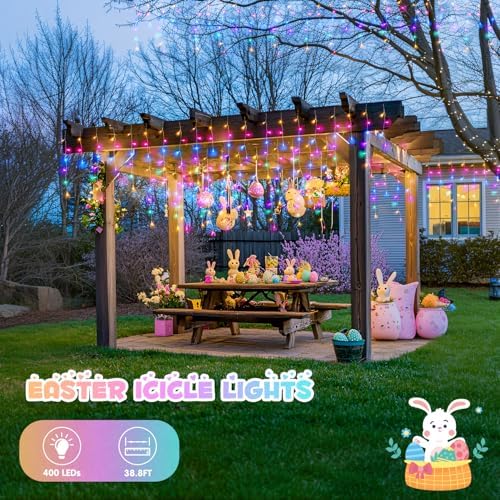 JMEXSUSS 400 LED 38.8 FT Easter Lights String Outdoor