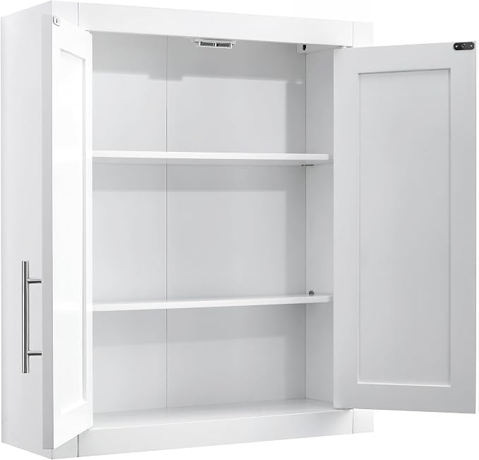 Crosley Furniture Savannah 3-Piece Wall Kitchen Storage Cabinet, Cabinets for Laundry, Bathroom, White