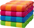 Kaufman - Soft Oversized Beach Towels in Bulk | 30" x 60" Velour Striped Beach Towel | Absorbent, Quick-Drying | 100% Cotton Thick Beach Towels (12-Pack)